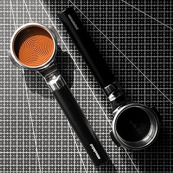 58mm Espresso Coffee Bottomless Portafilter, Compatible for E61, Flair 58, ECM, Rocket, Sanremo, Synesso, VBM Coffee Machines, with 18g Filter Basket & 0.3mm Holes.