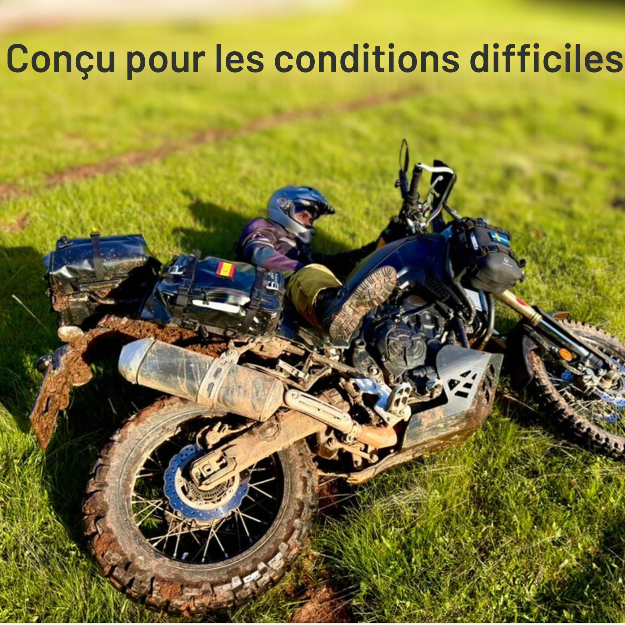 Odinsberg 15L Sacoche Étanche pour Moto | Sac de Selle, Crash Bar, Cavalières et Latérale | Sac à Dos Enduro et Vélo Bagages