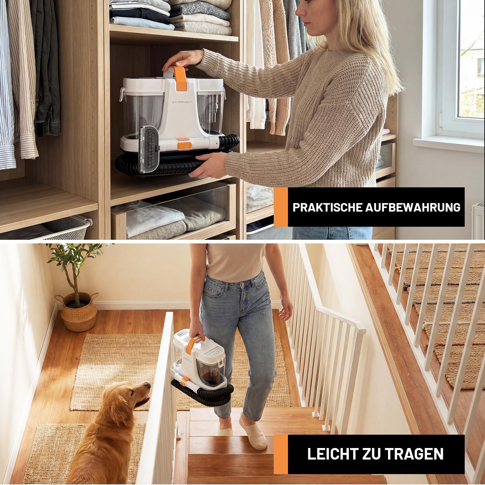 Tragbare Teppich- & Polsterreinigungsmaschine für Haustiere