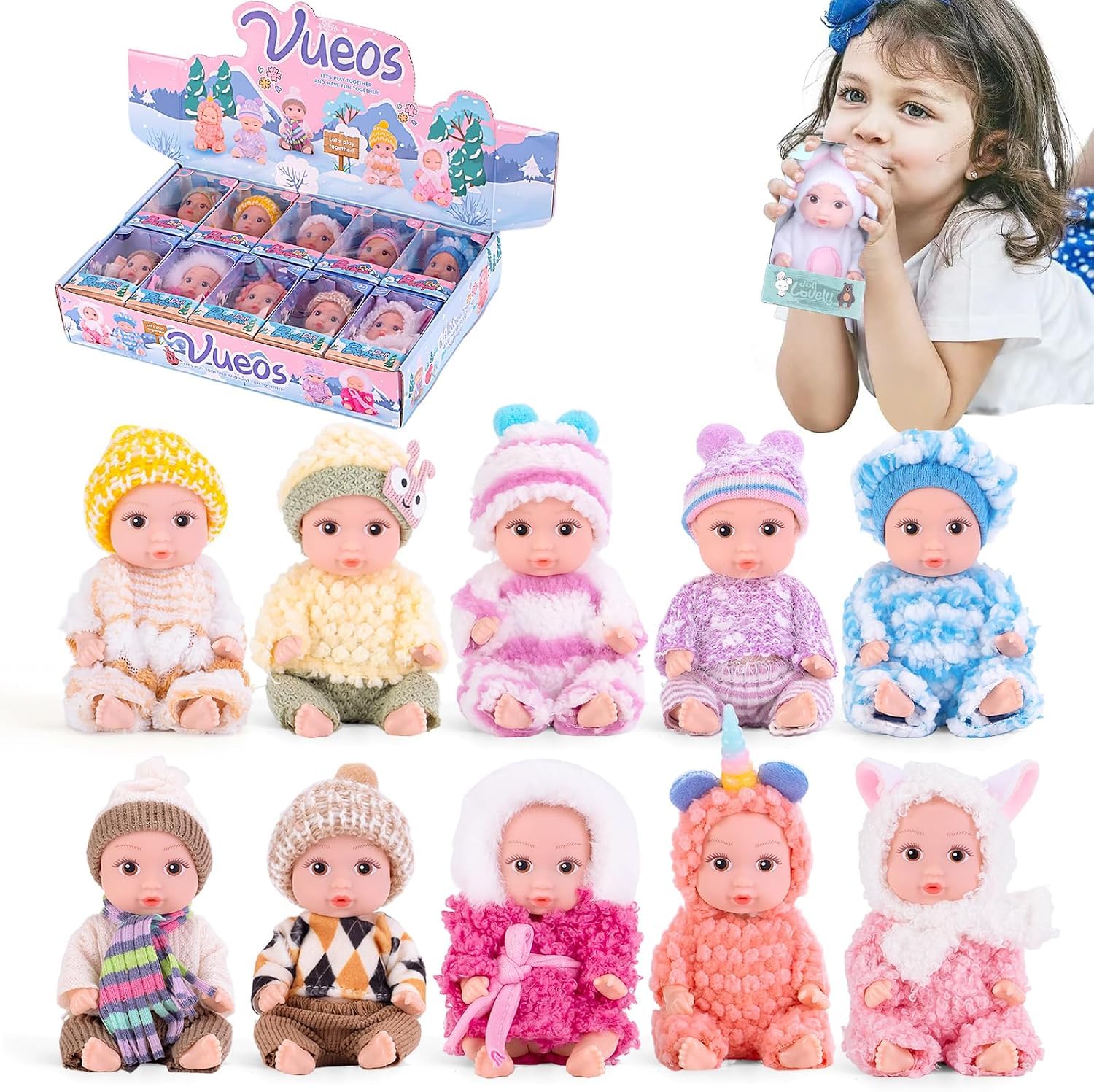 Amazon.com: Vueos 10pcs Set 4 Inch Reborn Baby Dolls - Open Eyes