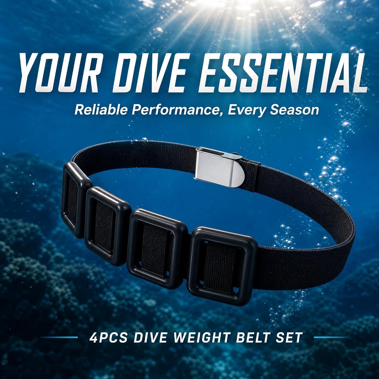 4 Pcs Scuba Weight Belt,Diving Weight Belt with Metal Block Buckle Coated Dive Weights Nylon Dive Belt for Free Diving,Snorkeling