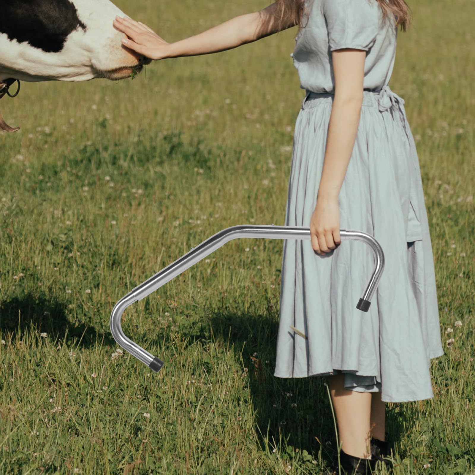 Varilla Antipatadas para Vacas de Acero Inoxidable, Herramienta Ajustable para Manejo de Ganado, Equipo Médico para Ordeño Seguro