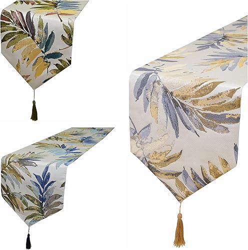 Miniatura 6 de HoliSelear Camino de mesa de hojas coloridas de varios tamaños, otoño, 13 x 72 pulgadas, para escritorio lateral largo de granja, cocina, mesa de