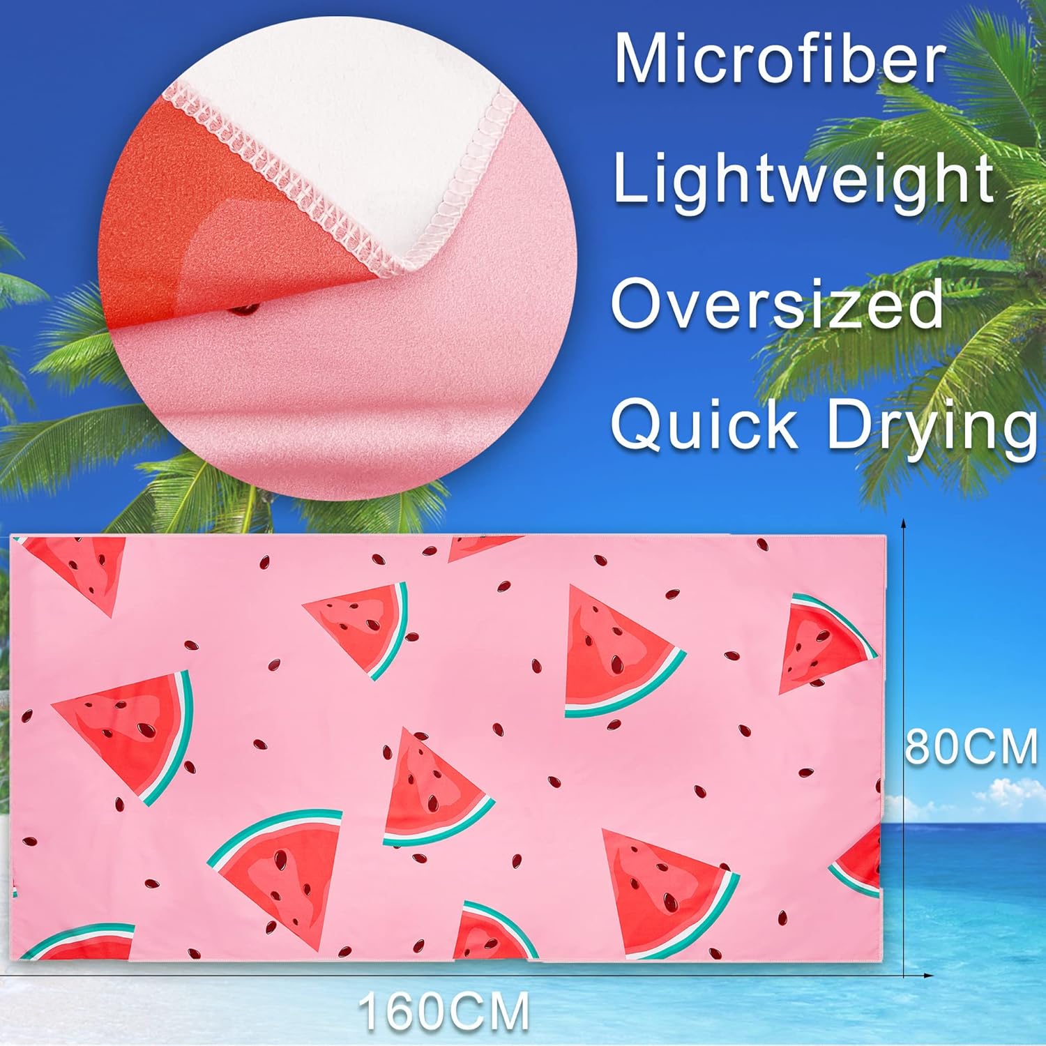 Lubibi Beach Towel, 80 * 160cm Oversized Microfiber Beach Towel for Adult, Lightweight Extra Large Quick Drying Sand Free Pool Towel for Swimming, Sports, Beach, Gym 6 81ZNgWaeYsL. AC SL1500