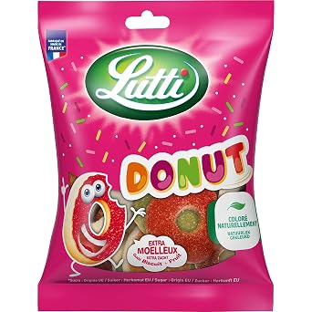 Lutti 180g Belgian Sugar Candy Donuts, 6 Pieces, Mint Flavor