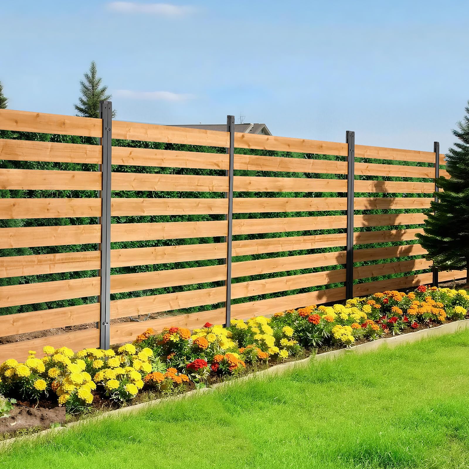 VEVOR Vallas de Madera 1219 x 1244 mm Pantalla de Privacidad Exterior con 2 Paneles, Resistente al Clima, Espaciado para Ventilación, para Mascotas Jardín, Ocultar Equipo de Piscina Cubos de Basura AC