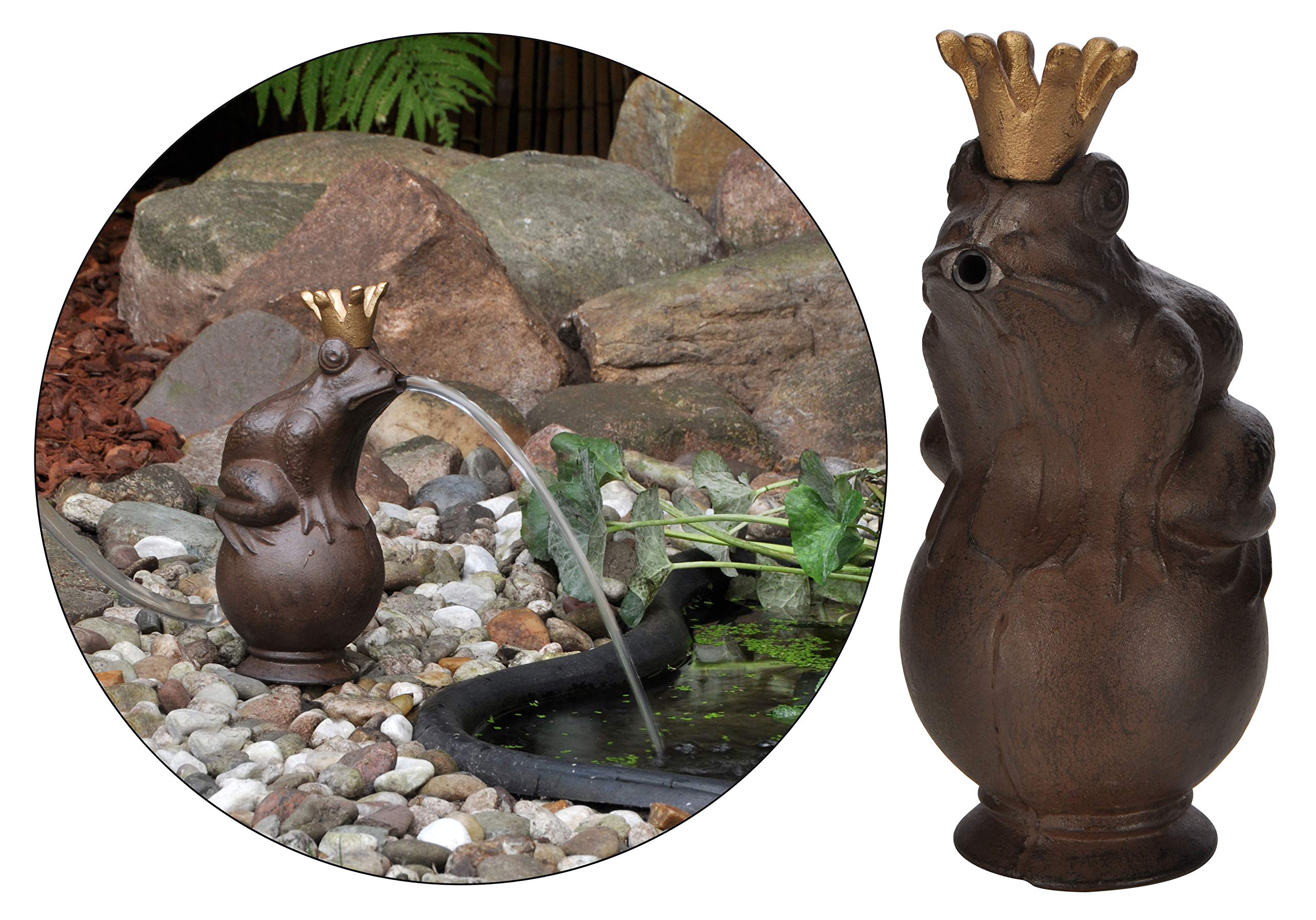 Fontaine à Eau Métal Figurine Sculpture Grenouille Jardin