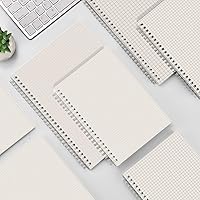 Vista 7 de AHGXG Cuaderno de papel cuadriculado A5 en espiral (paquete de 3) diario en espiral de 5.7 x 8.3 pulgadas, cuádruple rayado, con papel grueso