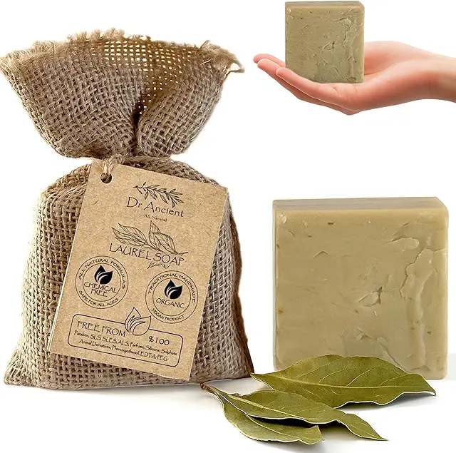 Aleppo Soap with Laurel & Olive Oil - Natural, Vegan, Handmade for Body & Hair Care