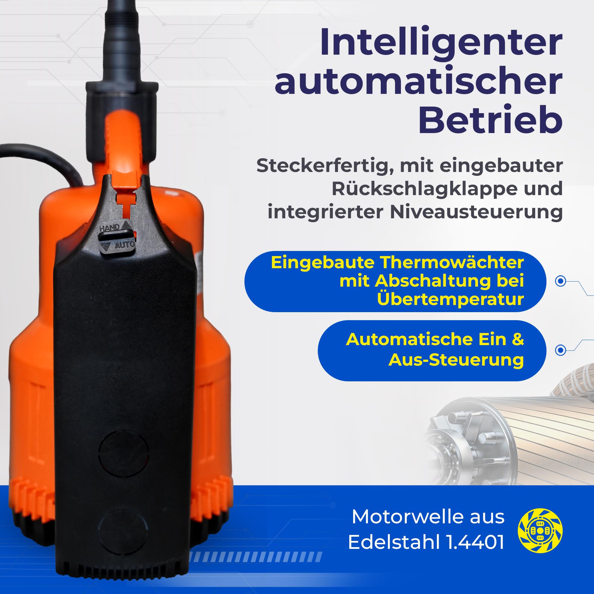 SULZER ABS Robusta 200 CW-TS Schmutzwasserpumpe bis 9.500 Liter/Stunde max. 6,1m Förderhöhe Flachabsaugung bis 3mm und 10m Kabel Art. 01135059