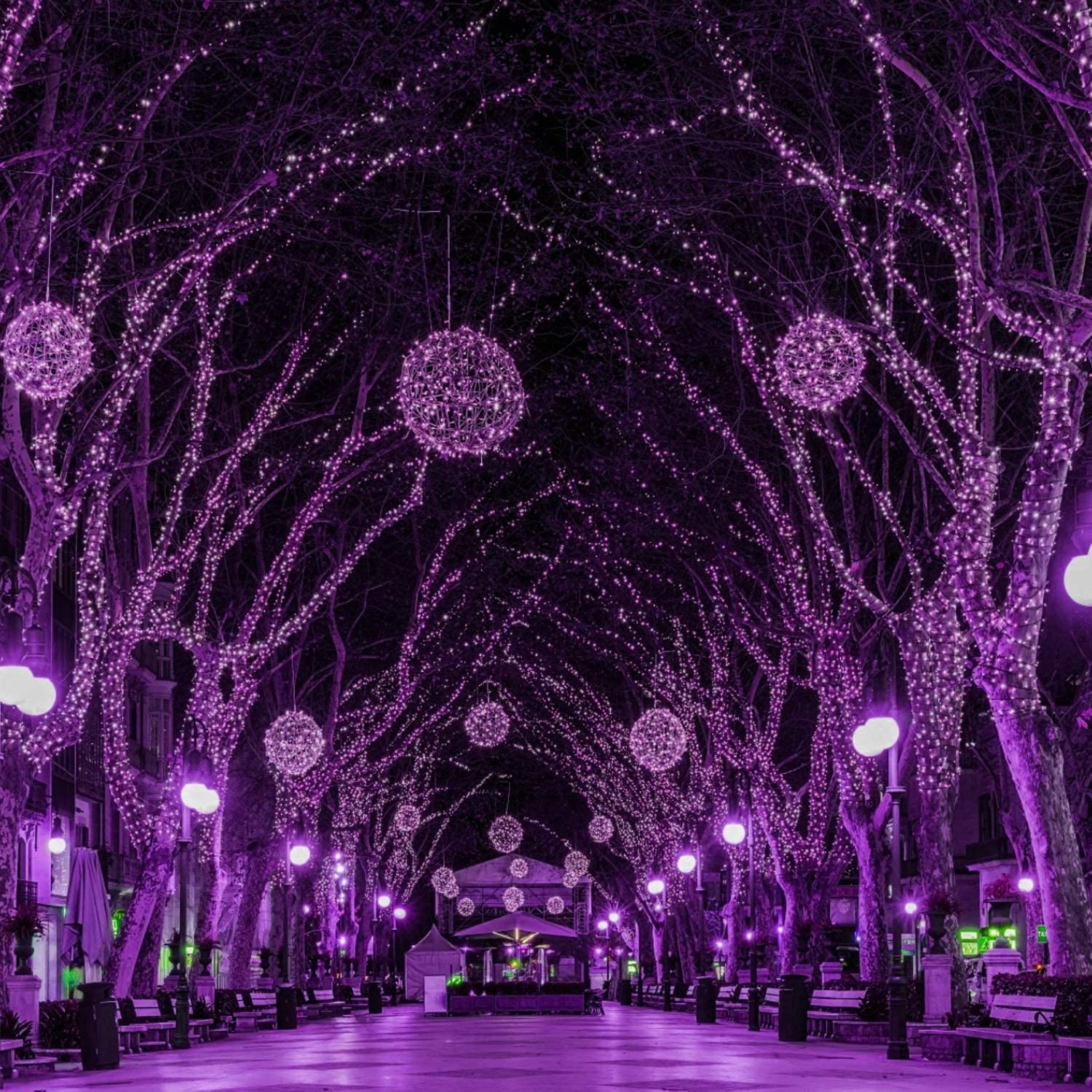 Guirnalda de luces de Halloween de 42 pies, 100 luces LED de Navidad con 8 modos de iluminación para Halloween, jardín, fiesta, Navidad, árbol de Navidad, decoración 7