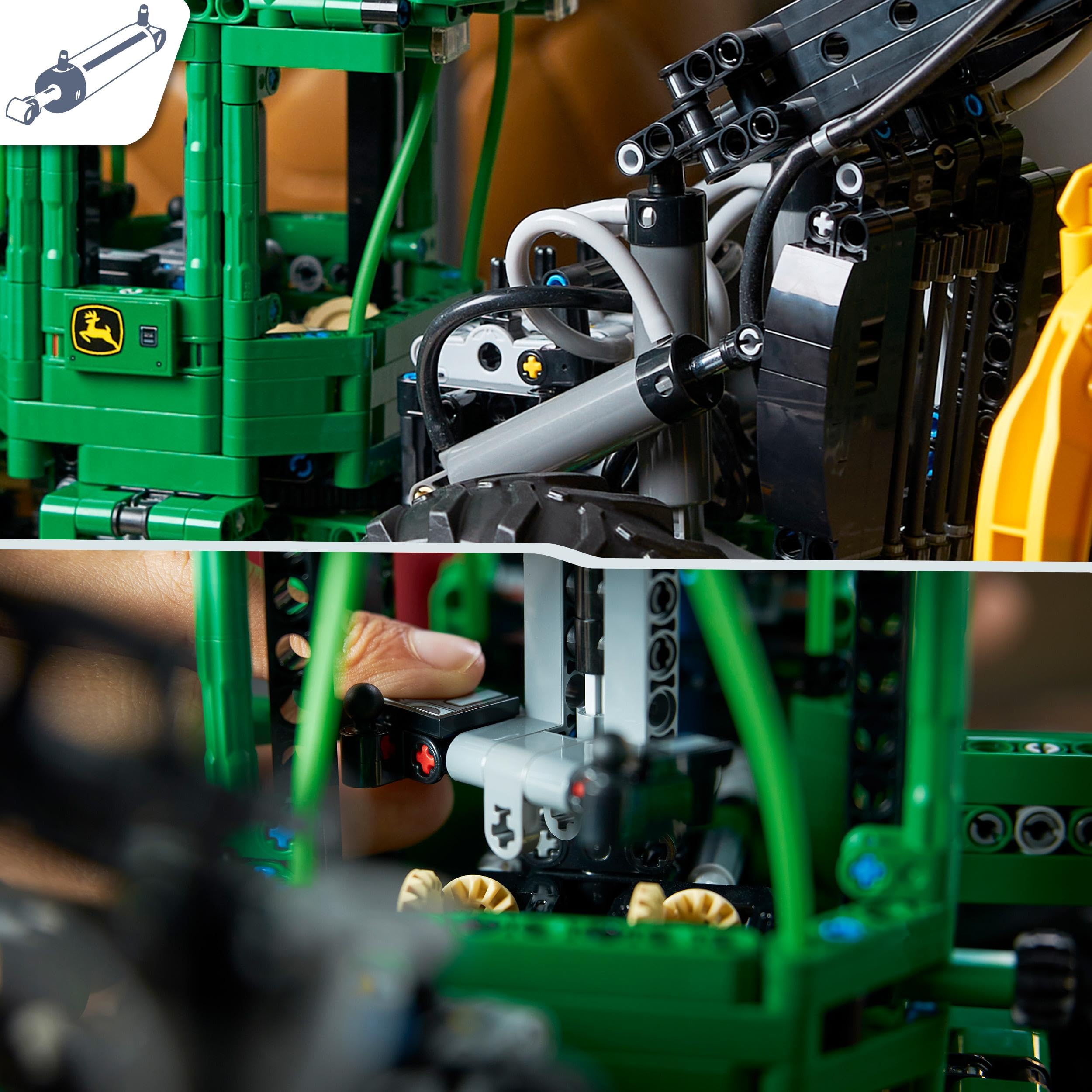 LEGO Technic John Deere 948L-II Skidder Set, großes 1.492-teiliges Baufahrzeug-Spielzeug mit pneumatischen Funktionen und 4-Rad-Antrieb, Modellbaukasten für Technikbegeisterte, Geschenkidee 42157