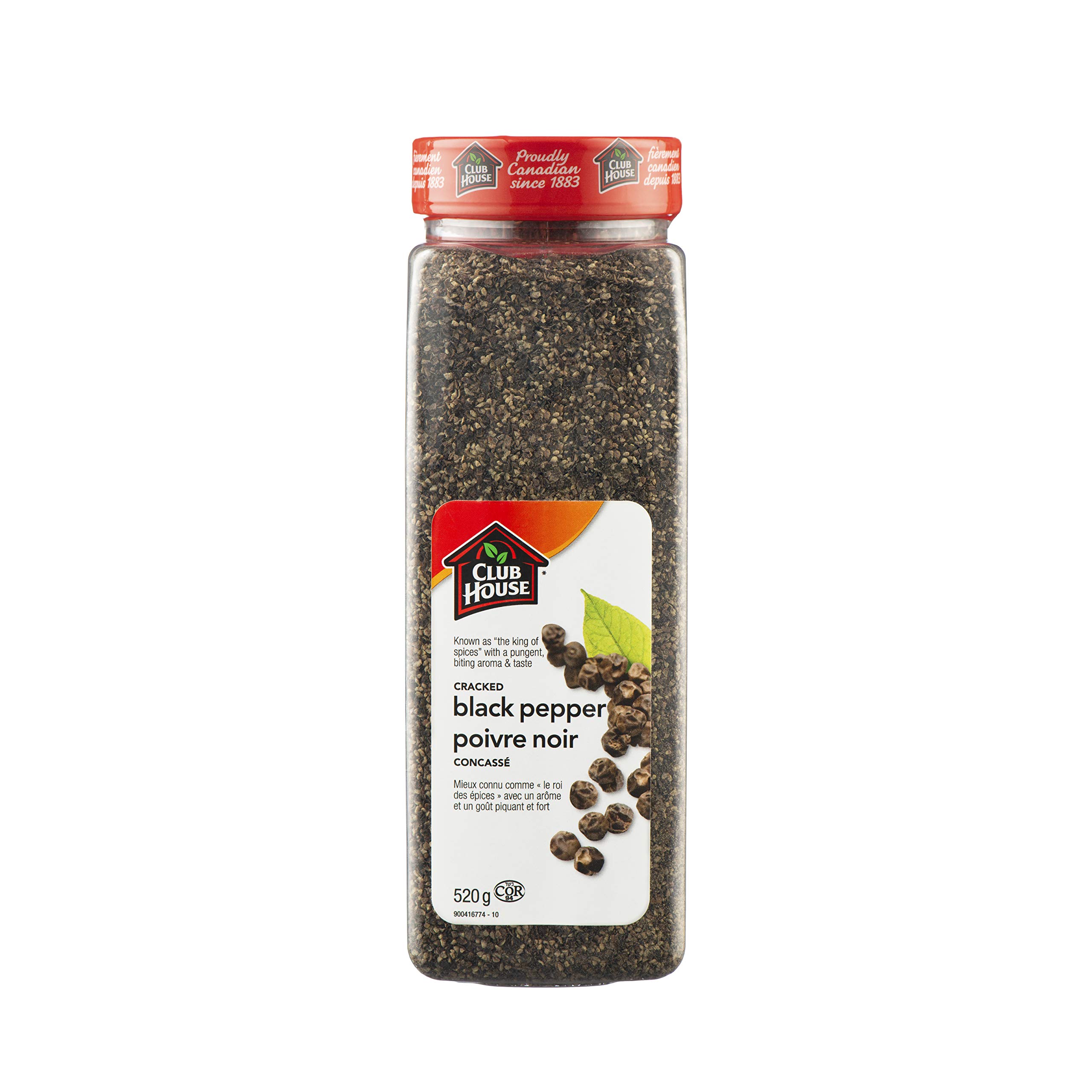 Club House, Quality Natural Herbs & Spices, Cracked Black Pepper, 520g, Case Pack Count 12