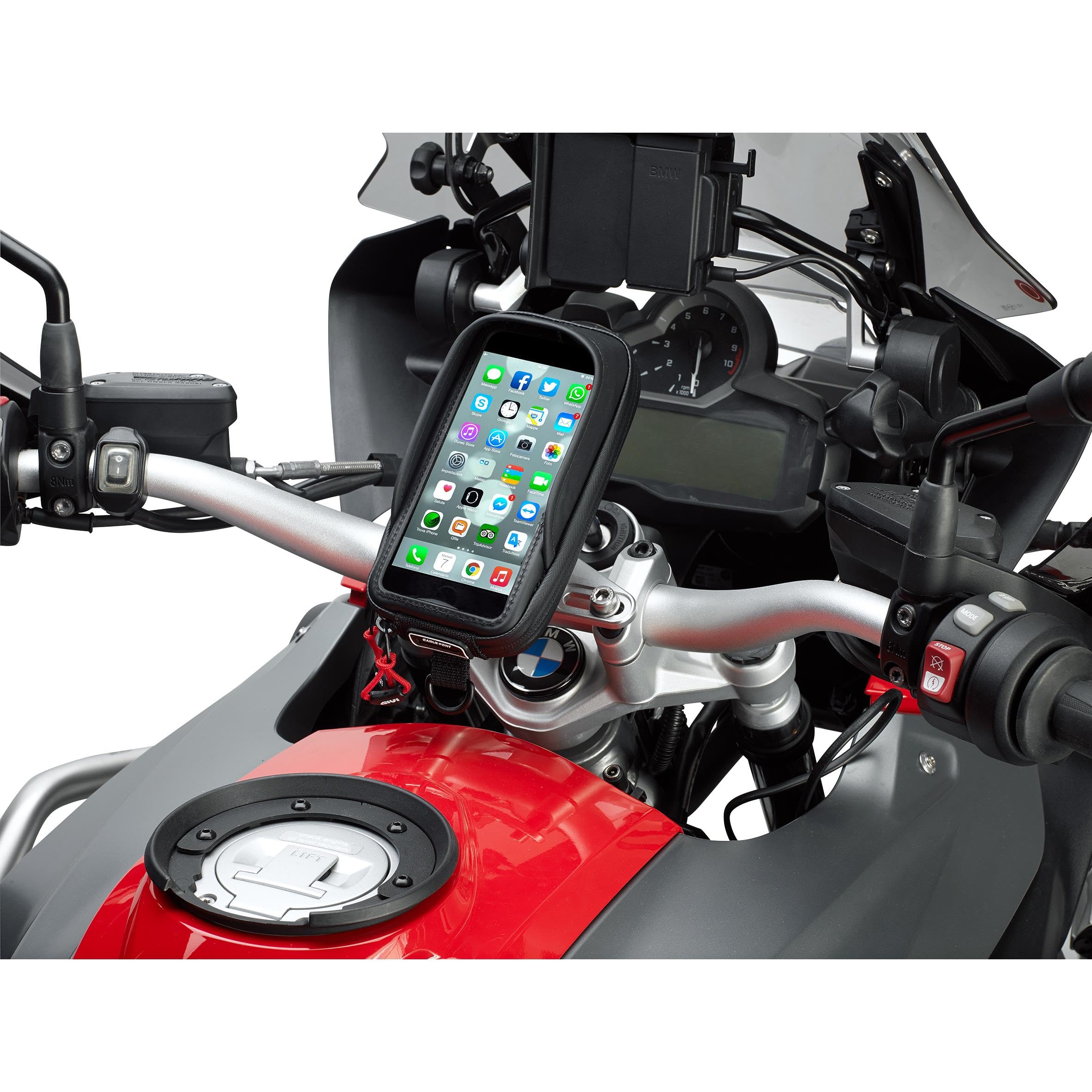 Givi S957B - Support étanche pour smartphone, compatible avec les scooters, les motos et les vélos, Noir