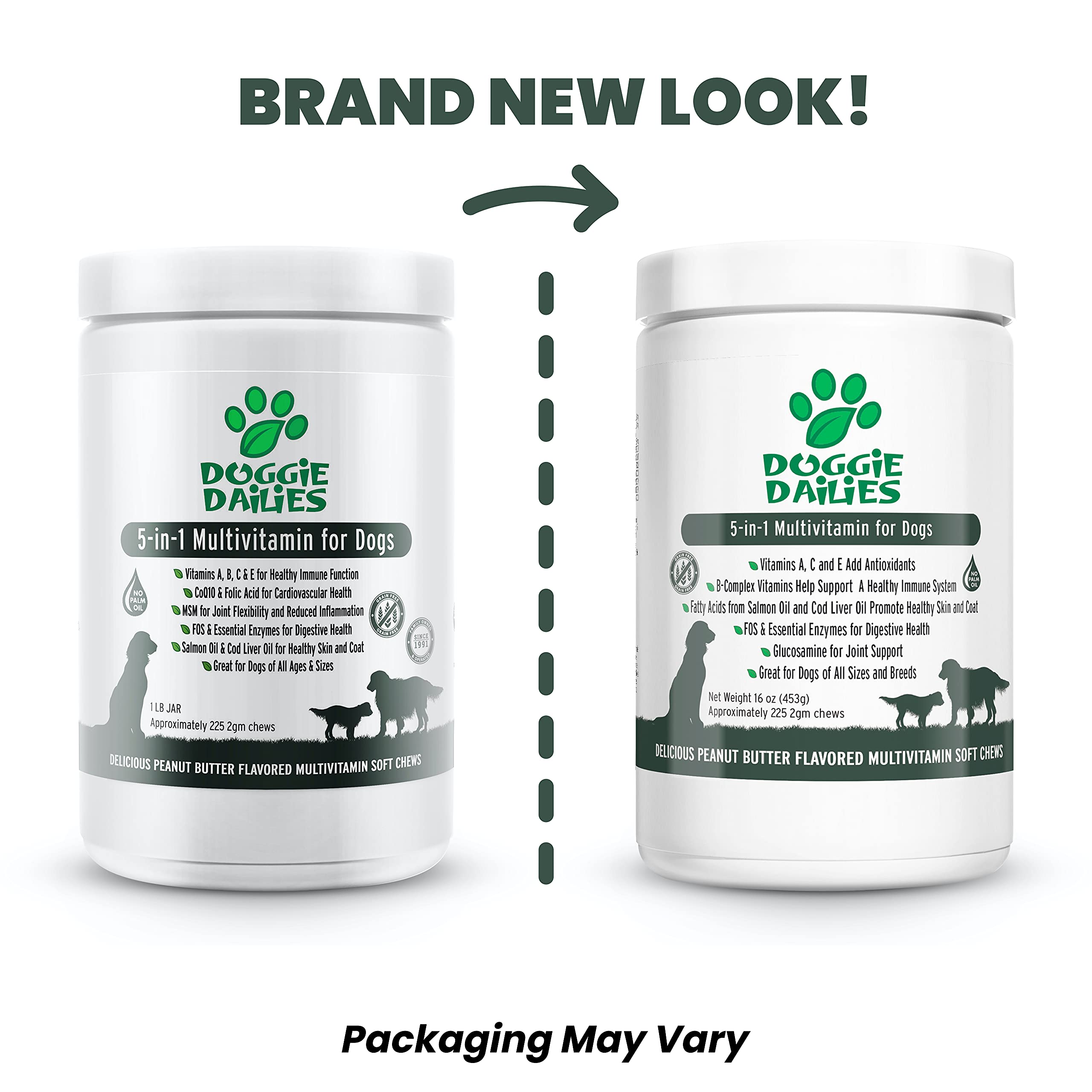 Doggie Dailies 5 in 1 Multivitamin for Dogs, 225 Soft Chews, Dog