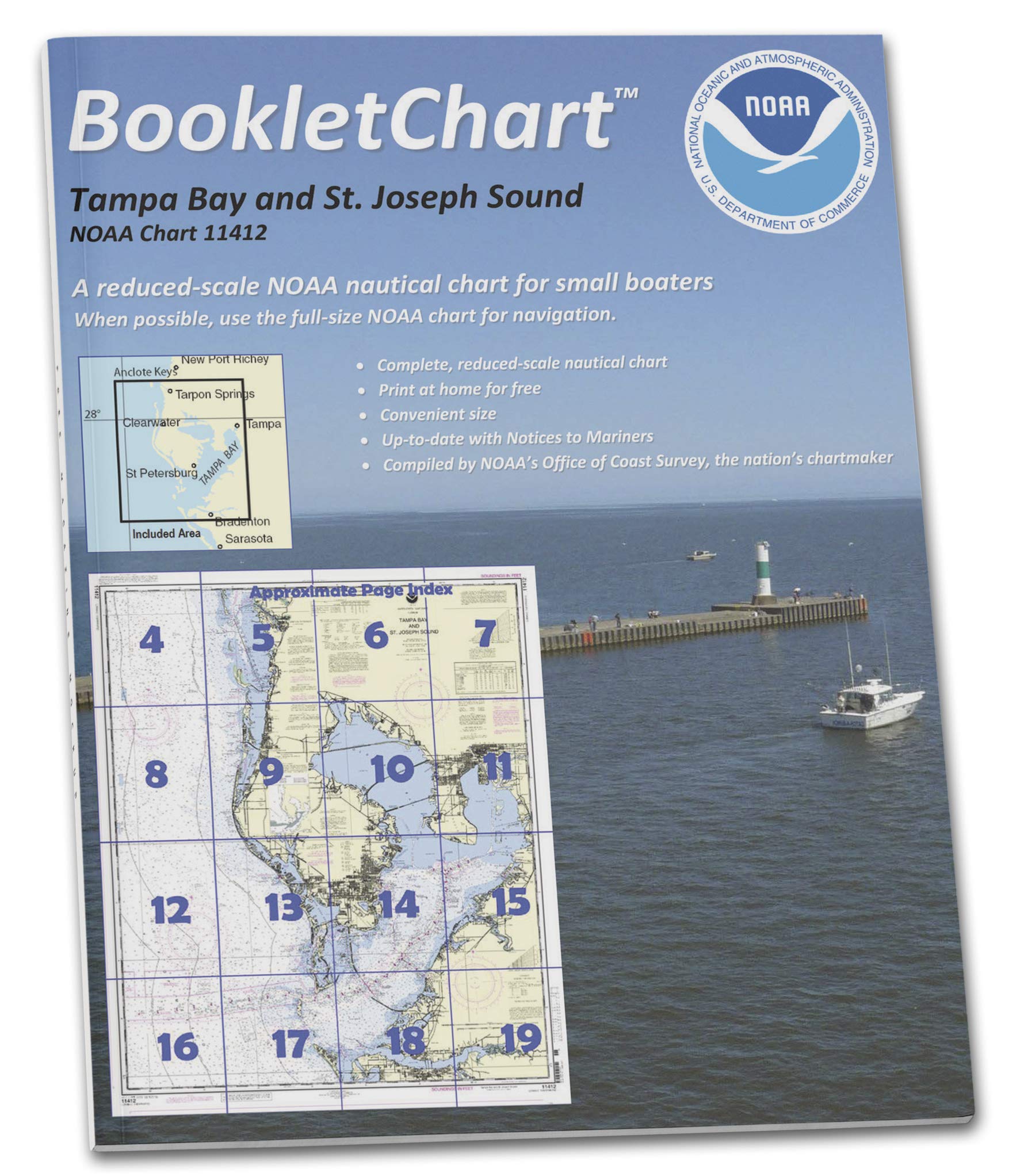 Paradise Cay Publications NOAA BookletChart 11412: Tampa Bay and St. Joseph Sound