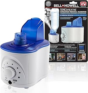 Bell+Howell Sonic Breathe Water Bottle Humidifier, Easy to Use Small Humidifier, No Leak Portable Humidifier, Mini Humidifier, Travel Humidifier, Personal Humidifier and Desk Humidifier as Seen on TV