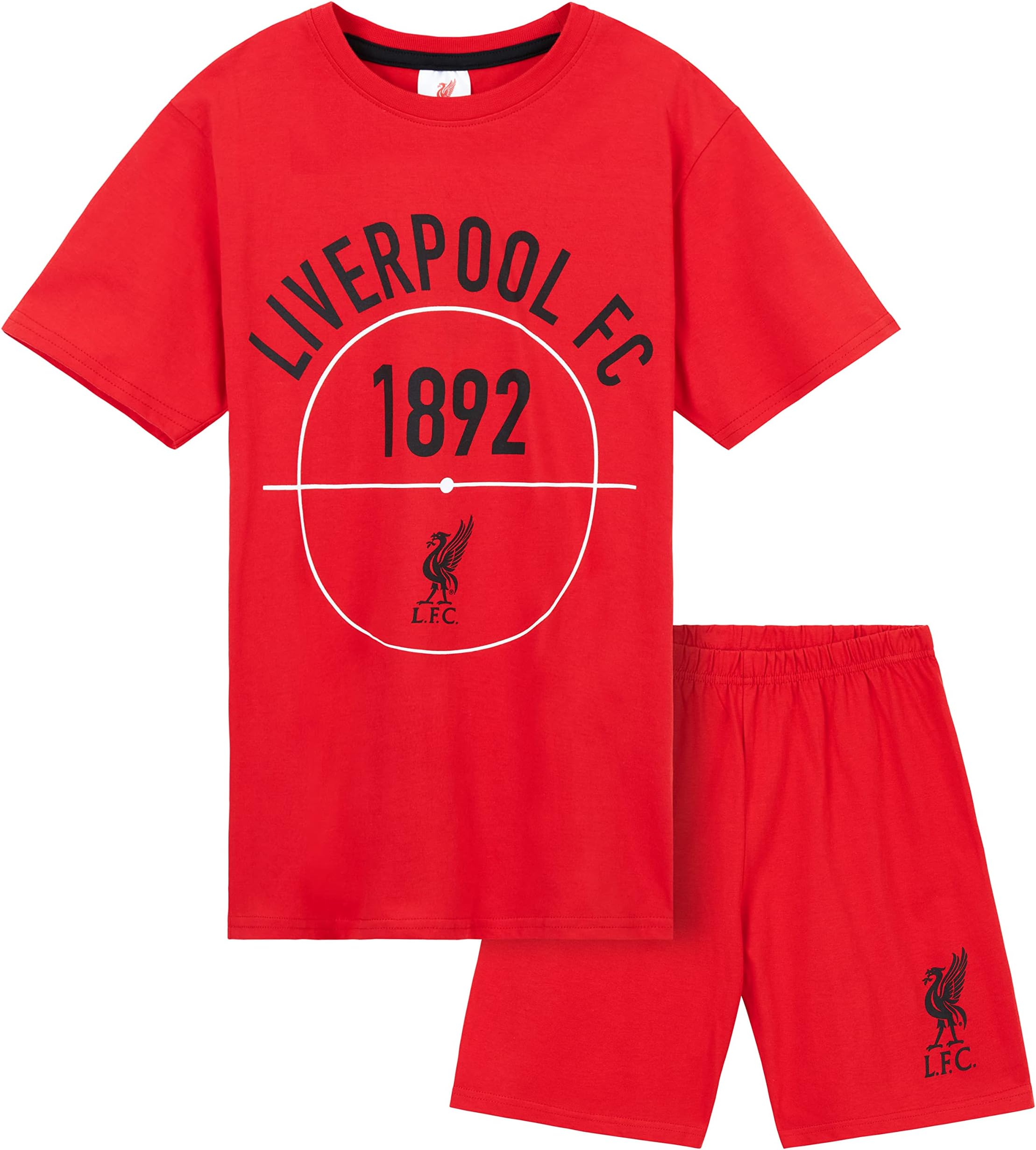Liverpool F.C. Boys Pyjamas, Kids Sleep Shorts PJ Set, Football Gifts for Boys
