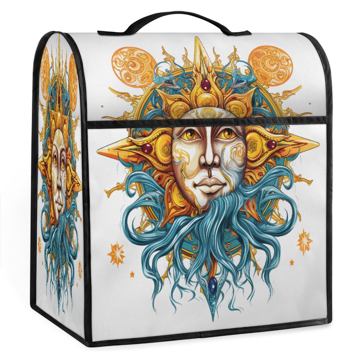 Coffee Maker Cover Bohemia Sun Pattern Kitchen Appliance Covers Small Appliance Covers Blender Cover Juicer Cover Dust Covers for Kitchen Appliances with Top Handle and Pockets,Washable,C269