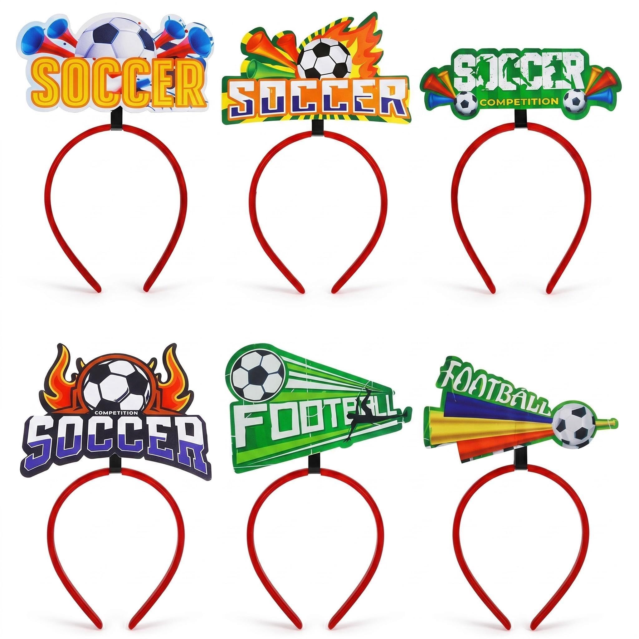 HATFRYF Football Game Headband, Soccer Ball Hairband, 2026 World Cup Party Hair Accessories, Football Head Bopper, Party Headwear Sports Game Day for Men Women - 6PCS