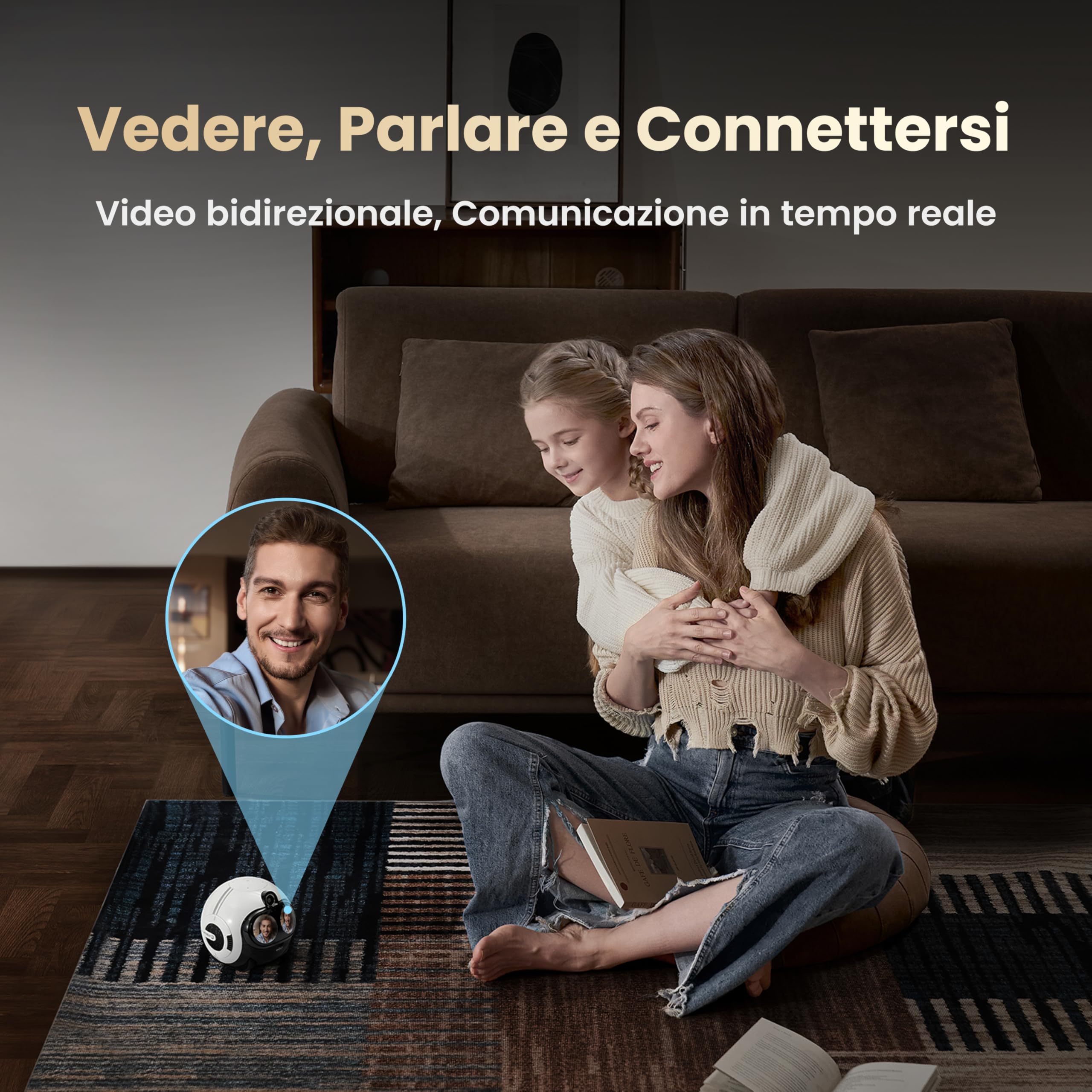 Enabot EBO Max FamilyBot – Robot Telecamera AI Multimodale con Interazione Personalizzata, Videochiamata e Memoria Adattiva – per Famiglia e Animali