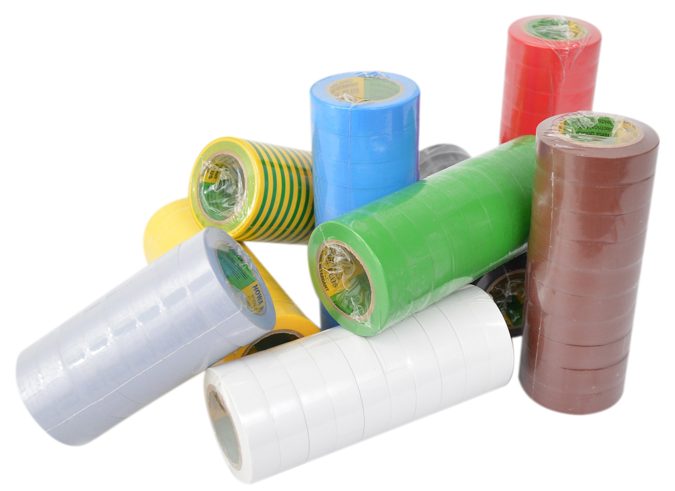 Cinta aislante 100 Rollos Longitud: 10 m ancho: 15 mm Varios Colores isoband Instalación eléctrica cumple VDE, öve y SEV