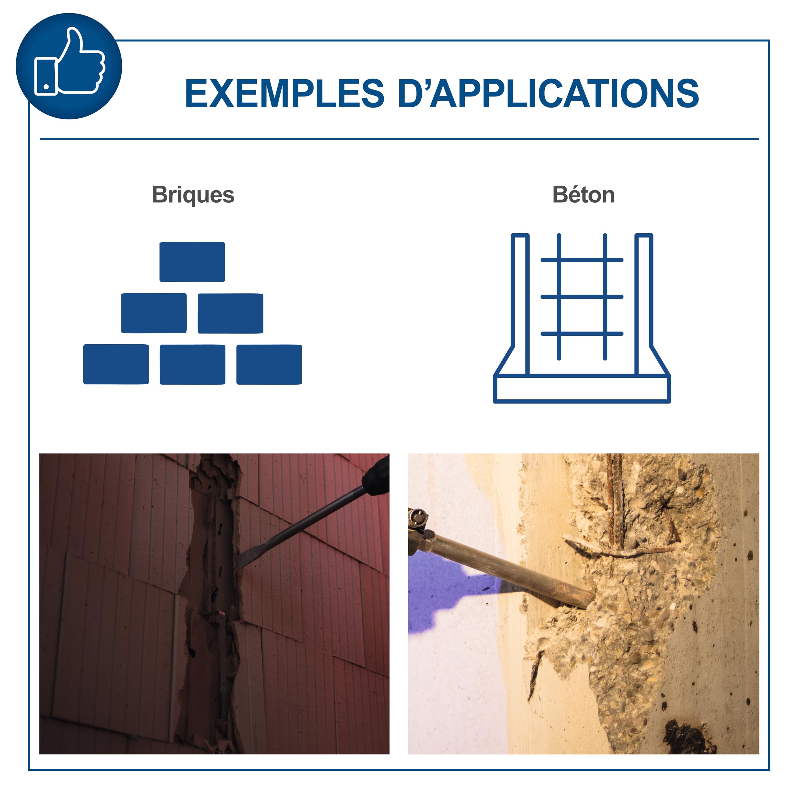 Scheppach Marteau de démolition AB1500x | Marteau à percussion | Puissance de frappe 20J | 1300W | SDS-Max | 4100 BPM | 6kg léger | Burin pointu, plat et coffret inclus