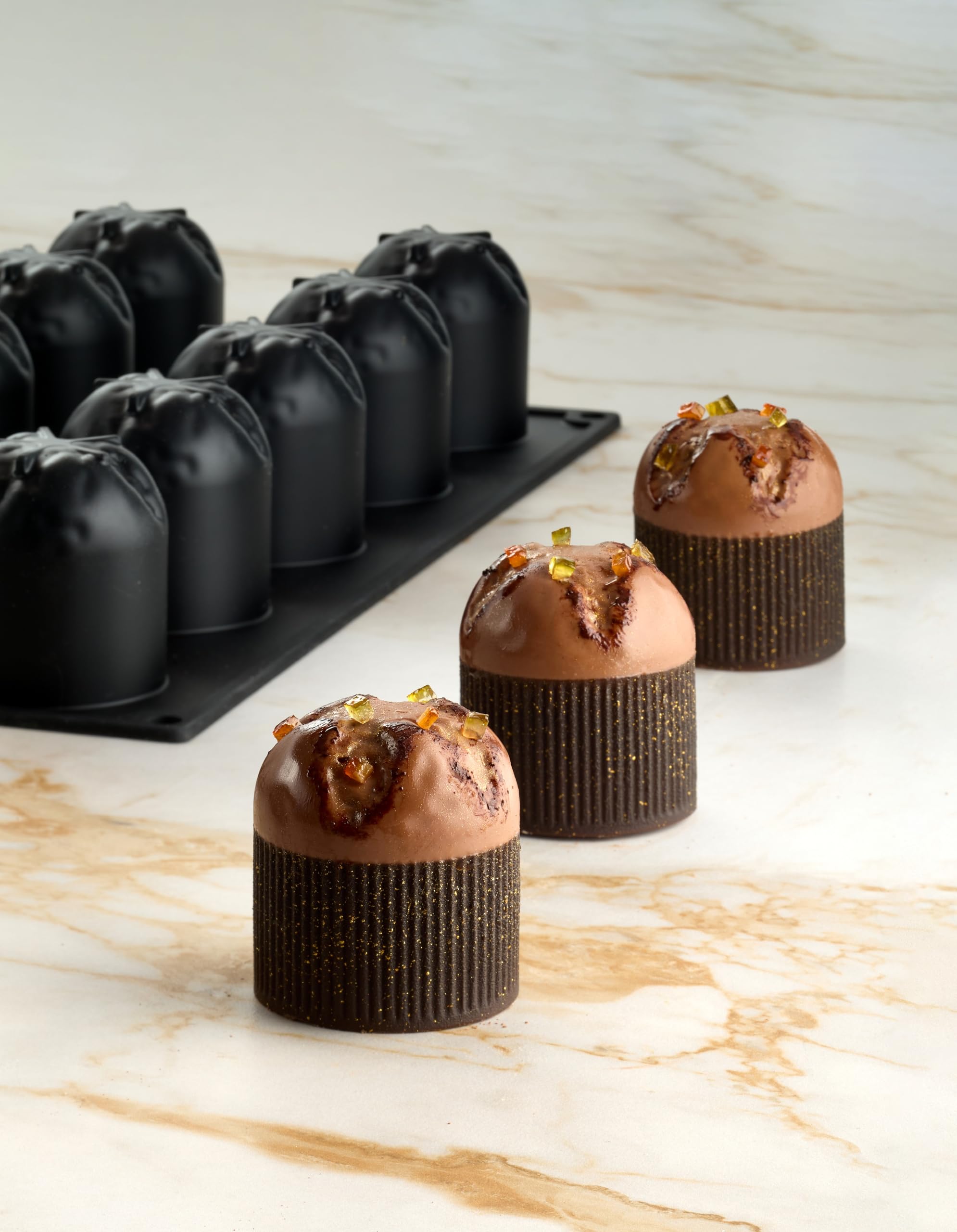 Generico Moldes de silicona para pasteles PX43113 Panettone 15 Huellas – Accesorios profesionales para Navidad y pastelería – Moldes individuales para repostería – Moldes profesionales
