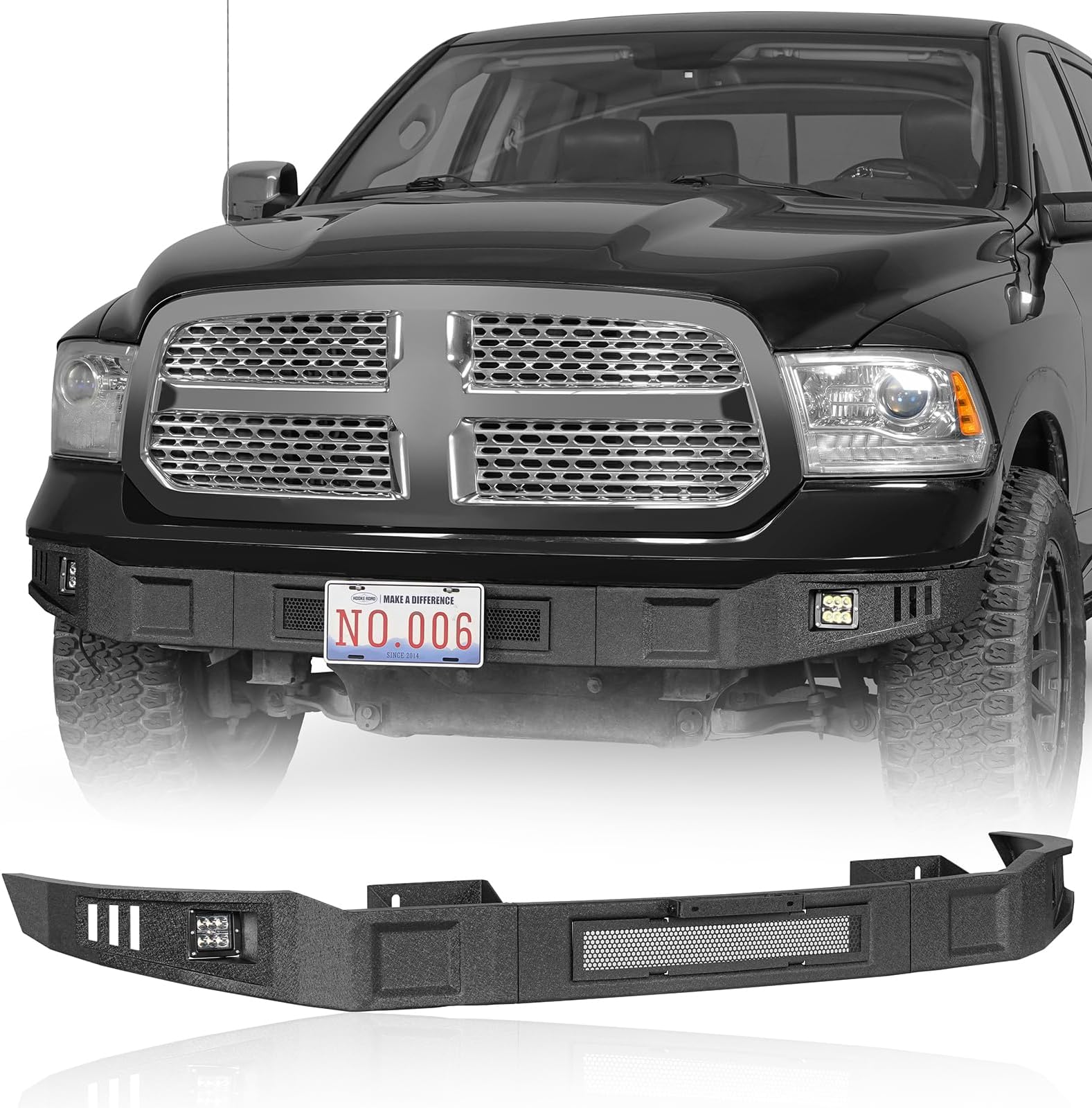 Amazon.com: u-Box 13-18 Ram 1500 Front Bumper Full Width Steel Bumper w ...