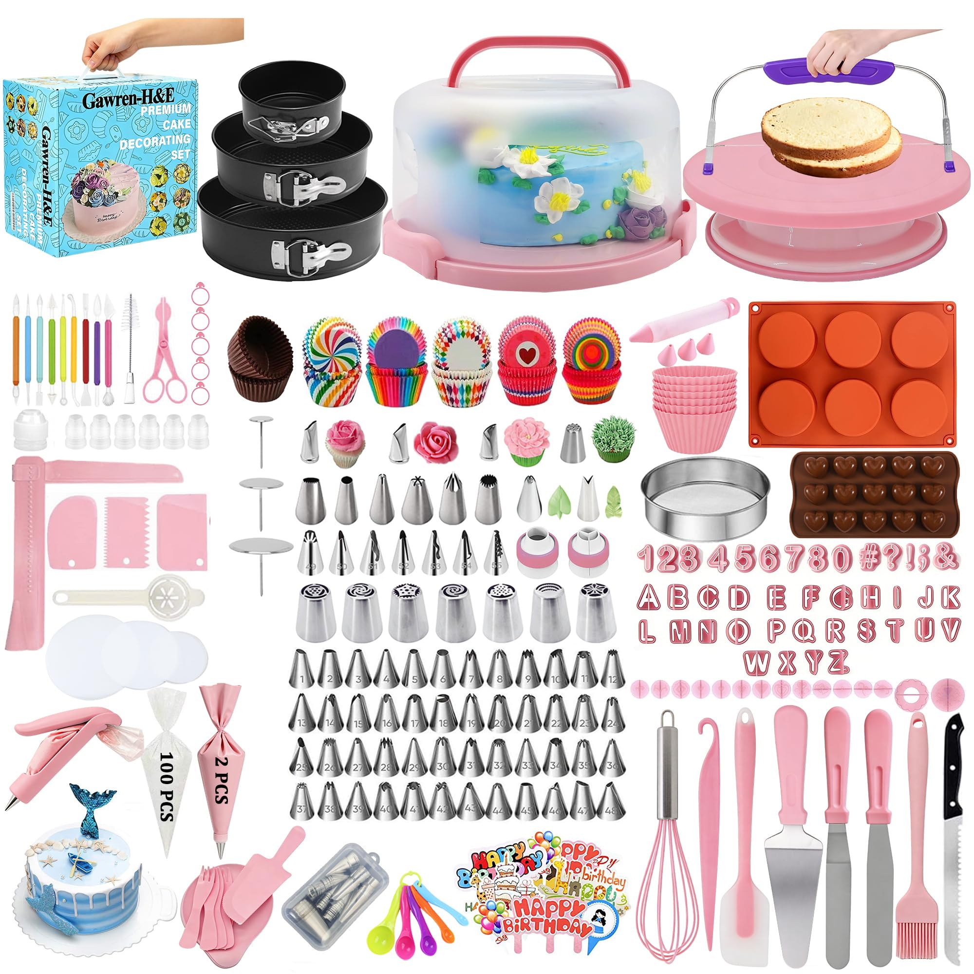 Gawren-H&E 678pcs Cake Decorating Kit