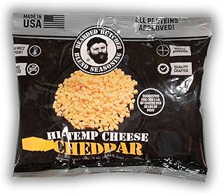 Bearded Butchers High-Temp Cheddar Cheese 1 lb – Shelf-Stable 1/4" Cubes for Up to 10 lbs of Meat, 400°F High-Temperature Cheese – Ideal for Sausage Making, Brats, Snack Sticks, Burgers, and More