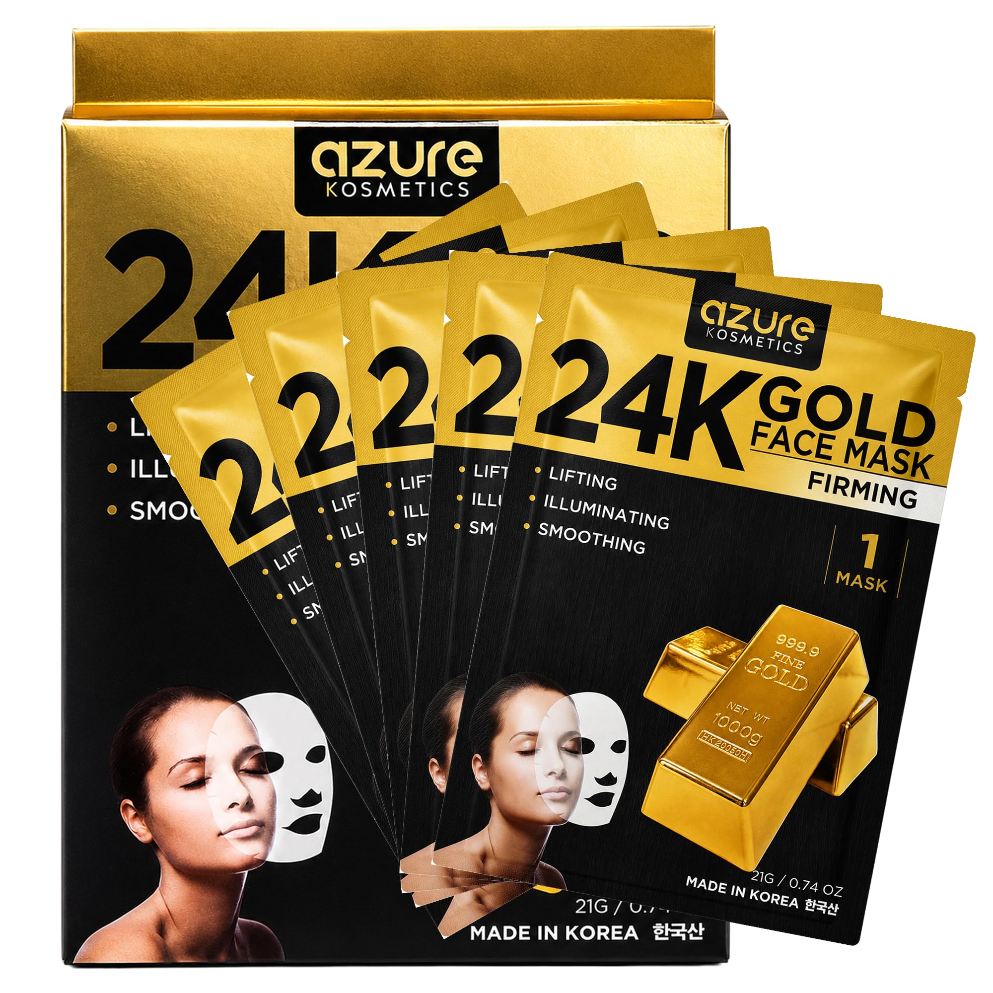 Amazon.com : Azure Cosmetics 24K Gold Firming Face Mask- Anti