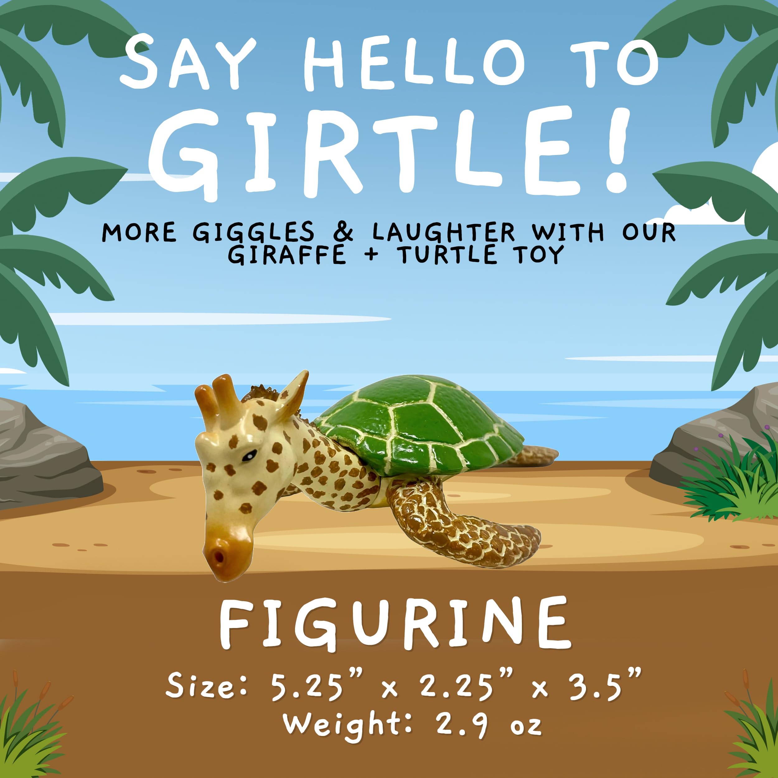 Randimals Girtle Hybrid Animal Toy - Giraffe & Turtle - Unique Safari & Farm Animal Mix - Unisex Kids & Kidults Stuffed Toy - Image 3