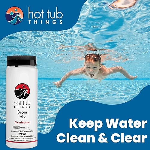 Miniatura 4 de Hot Tub Things Tabletas de bromo para bañera de hidromasaje y spa, potente desinfectante de agua para agua limpia y segura, ideal para agua caliente