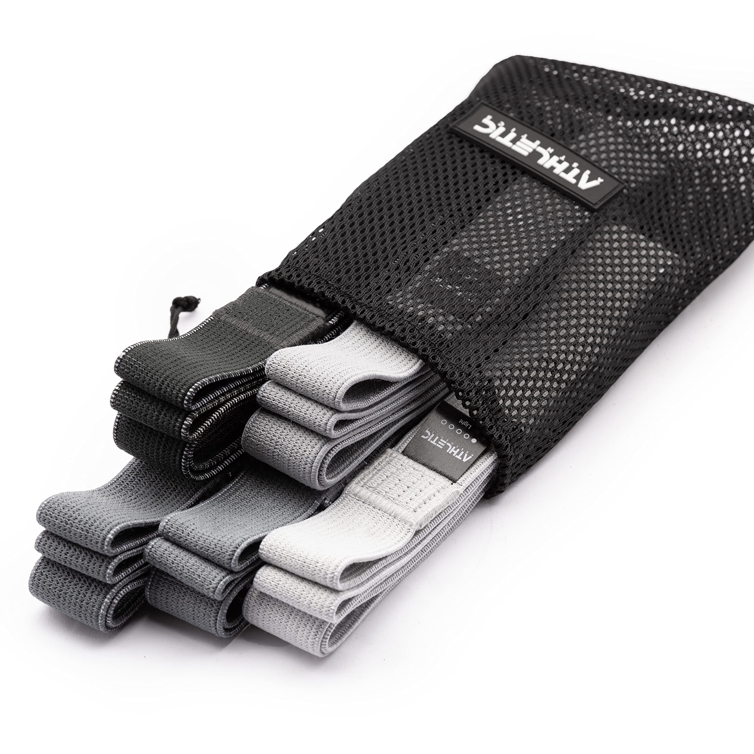 ATHLETIC AESTHETICS Premium Resistance Bands/Widerstandsbänder mit Stoff [ Als Fitnessband und Fitnessbänder Set + Tasche und Videokurs] Fitness Band z.B. als Klimmzughilfe für Damen & Herren