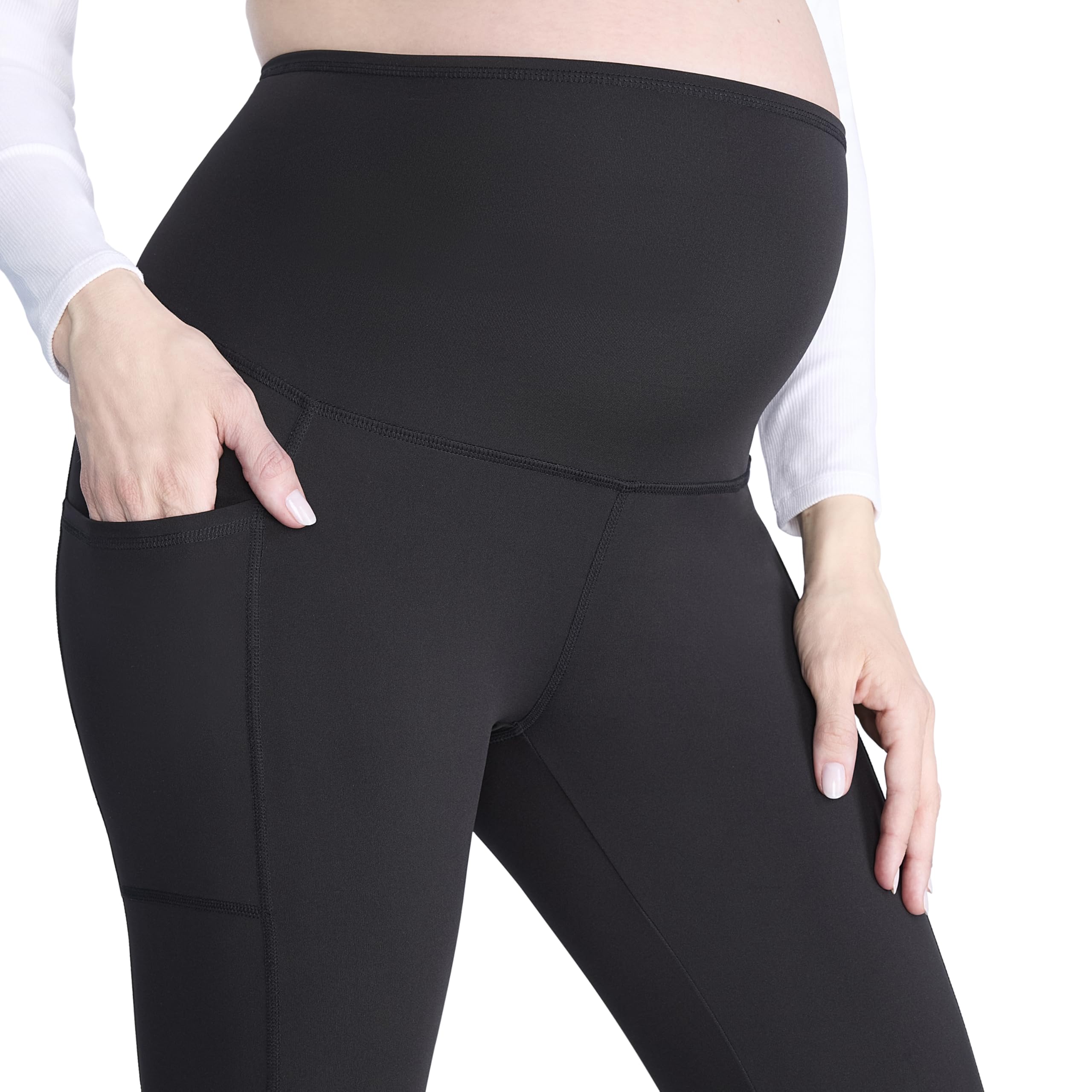 Motherhood Maternity Damen Aktive Schwangerschafts-und Postpartum Taschen Leggings