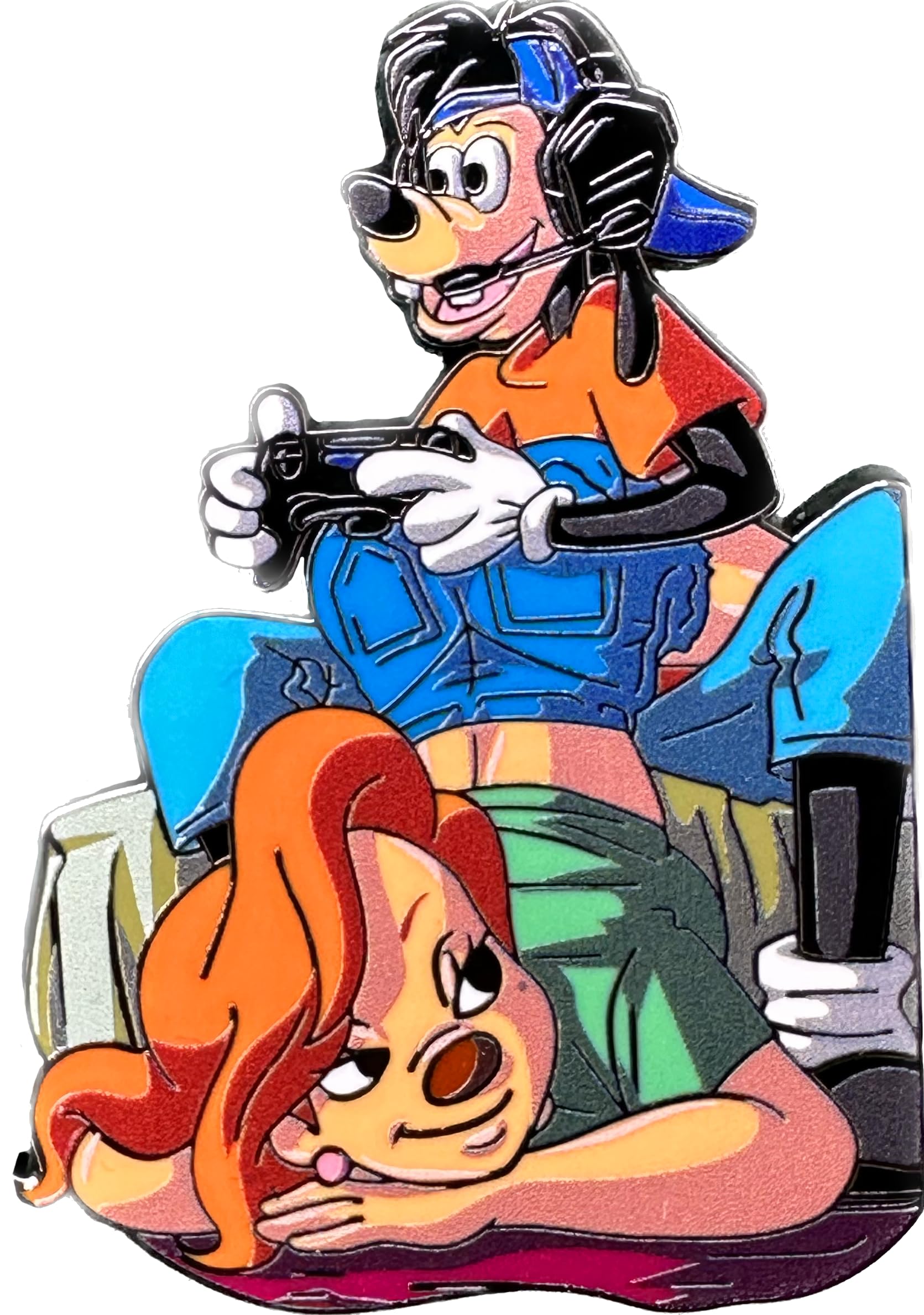 Rox And Max Video Games Enamel Pin - 2 Inch Zinc Alloy Lapel Pin - Sexy Pins, Funny Enamel Pins, 90s Pin, Couple Goals