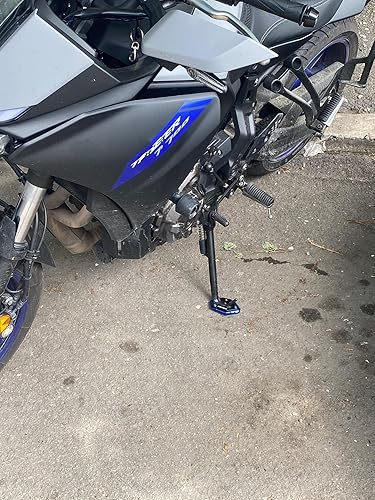 Miniatura 6 de RSFIL Motorcycle CNC Foot Side Stand Enlarge Extension Kickstand Enlarger for Yamaha MT07 MT 07 MT-07 2014 2019 2018 2020 2021 (Color  Silver)