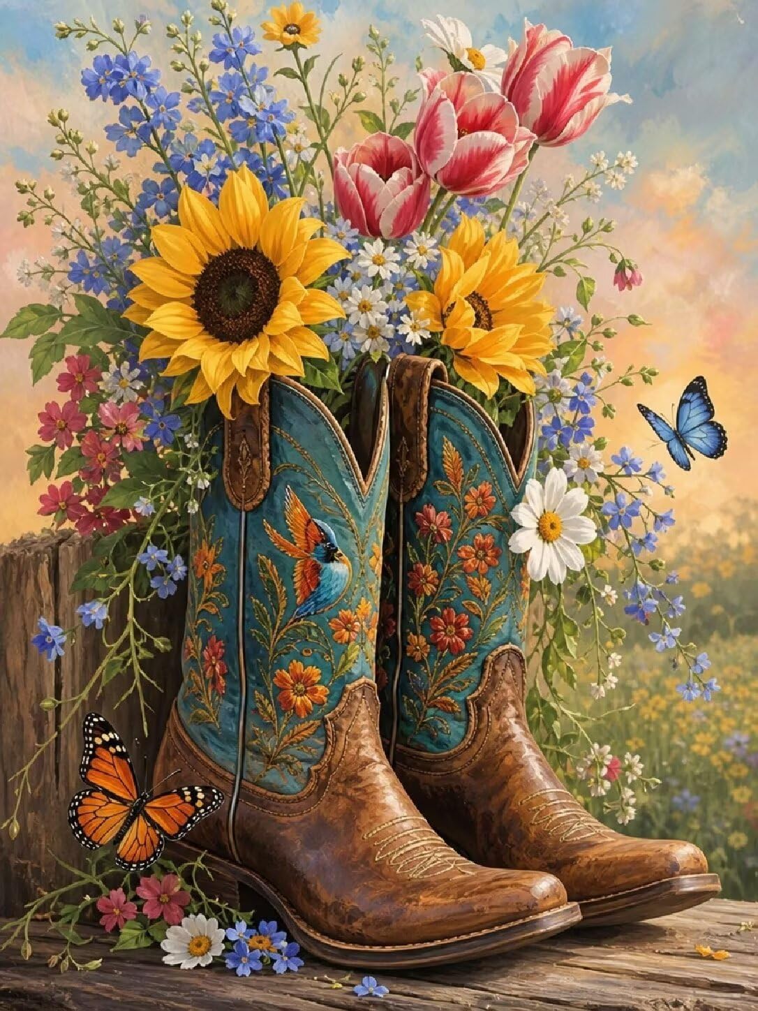 Diamond Painting Botas Kit, Manualidad Creativa y Relajante 80x100cm C8-114