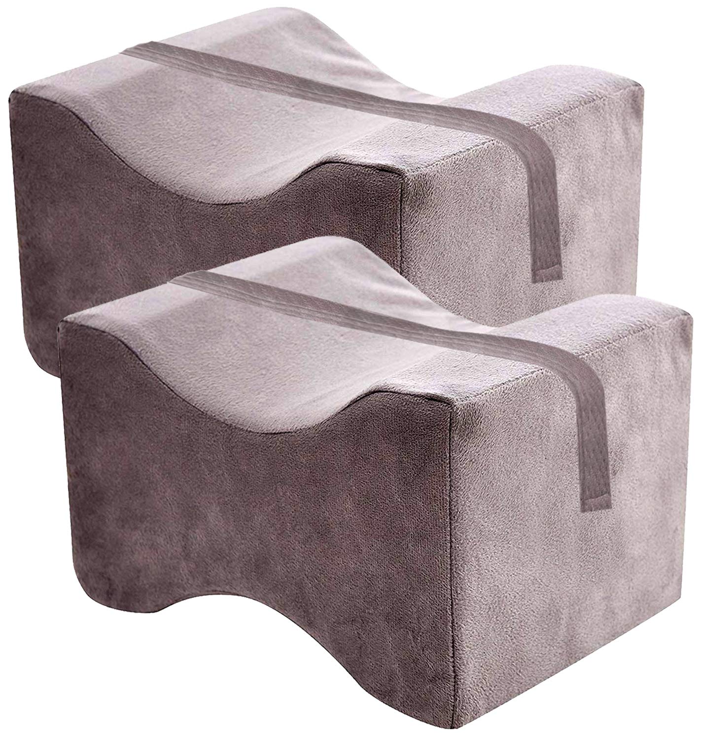 Kuber Industries 2 Pieces Memory Foam Orthopedic Knee Support Leg Rest Pillow for Side Sleepers, for Relief from Sciatica, Back Pain, Leg Pain (Grey)-CTKTC039227 (B084DND1VJ) Amazon Price History, Amazon Price Tracker