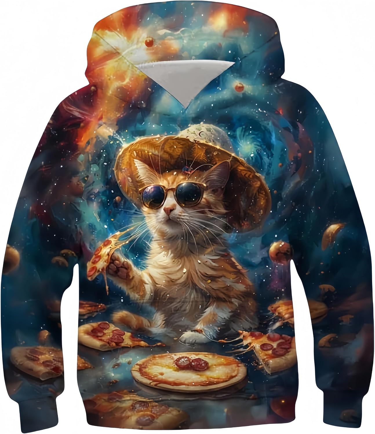 Sudadera Con Capucha Para Niño Ocean Plus - Estampado Animal/galaxia, Manga Larga, Bolsillo Canguro, Tallas XS A XL