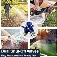 Vista 7 de DBR Tech® Divisor de Manguera de 2 Vías, Conector Metálico Resistente, Divisor de Manguera de Jardín de Dos Vías, Adaptador de Bib de Grifo de Flujo