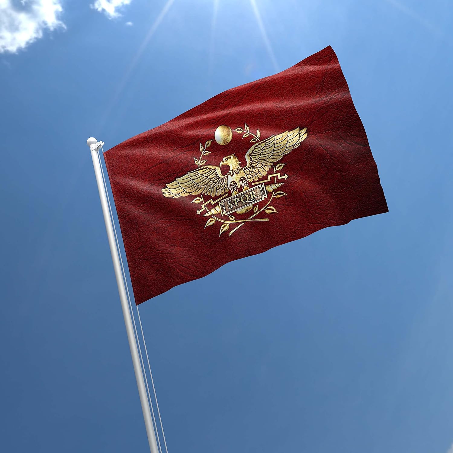 SPQR Roman Empire Flag Banner - Senate People European Democracy History - Double Stitched Vivid Color - Roman Home Decor Flag, Independence Day - 3x5 Feet