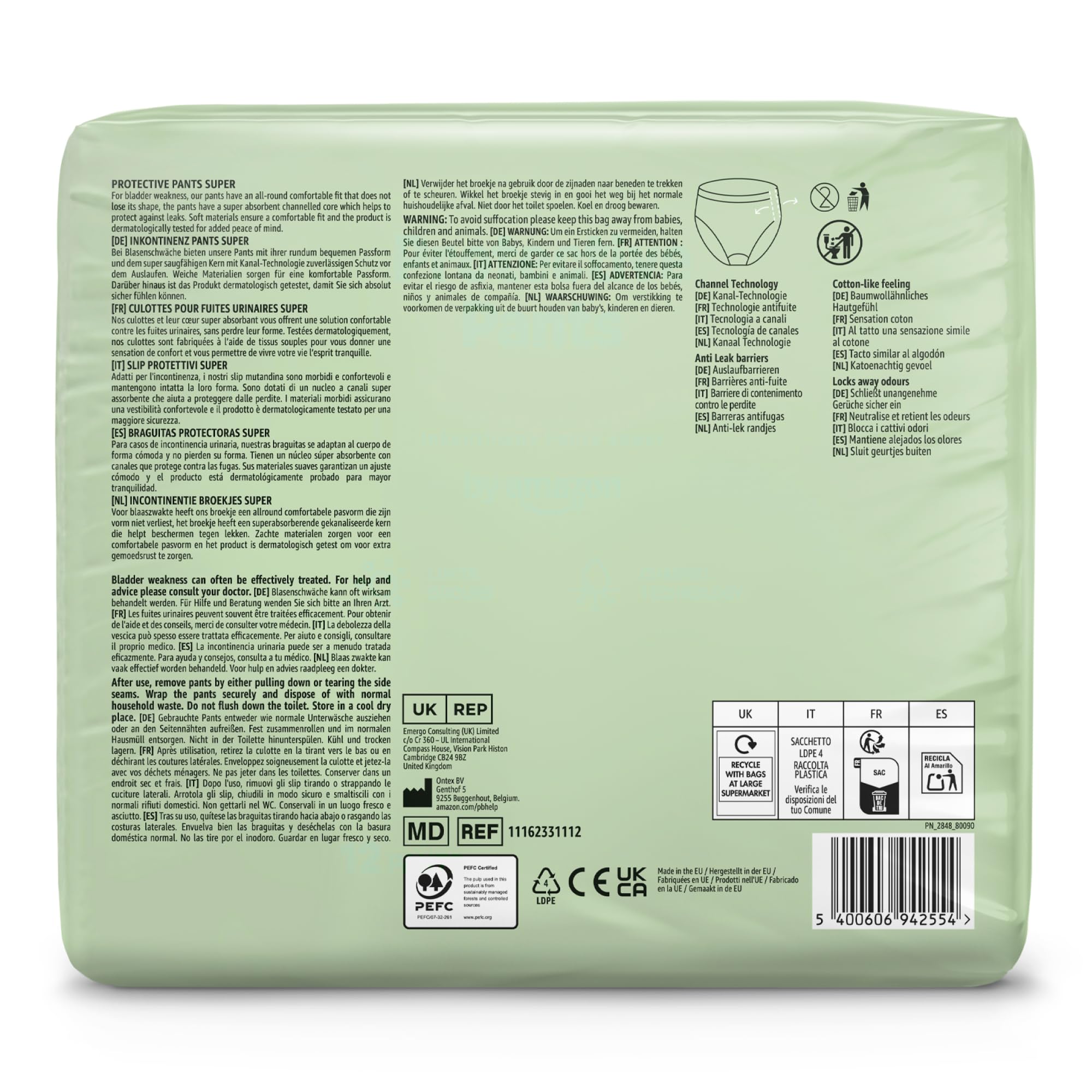 by Amazon Super Pants Mutandina Unisex, taglia L, 48 pezzi (4 confezioni da 12)