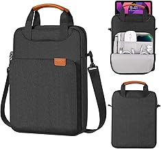 MoKo 9-11 Tablet Shoulder Sleeve Bag, Fits 11inch iPad Air M3, iPad A16 2025, iPad10/9/8th 10.2, Surface Go 3/2 10.5, Tab S8/S9 11, Polyester Bag with Concealed Hand Strap, Black & Gray