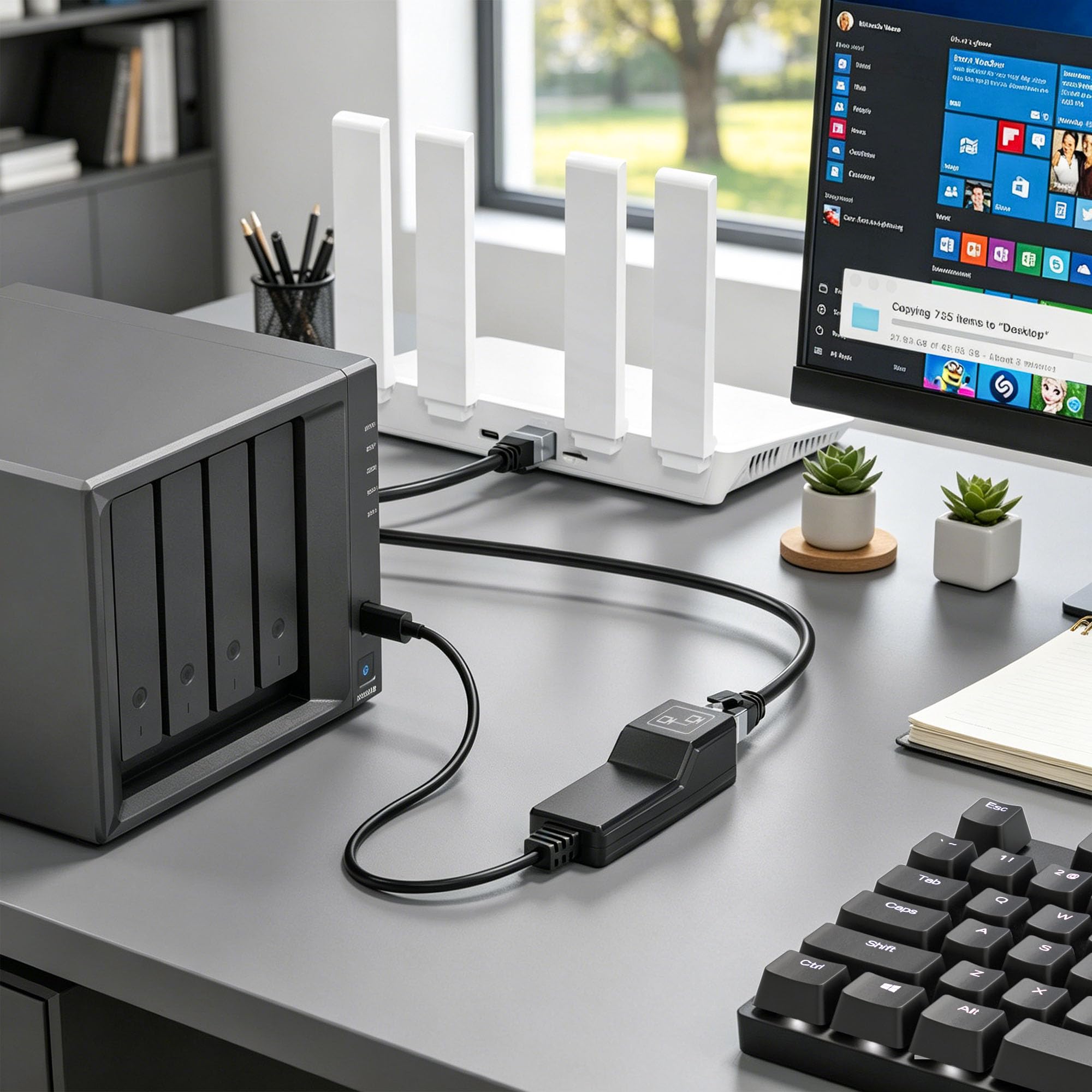 SpeedFlow C2.5 – Adaptateur Ethernet USB-C 2,5 Gbps – Vitesses Réseau 2,5 Gbps / 1 Gbps / 100 Mbps – pour PC, Ordinateurs Portables, Gamers et Professionnels