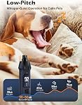 Casfuy 6-Speed Grindière à ongles pour chien – 50%+ Boost Power Dog Trimmers silencieux avec bouchon de poussière & 2 LED Lumières & 2000mAh pile & 4.8V Outil de fichier d'ongle électrique pour les grands chiens moyens