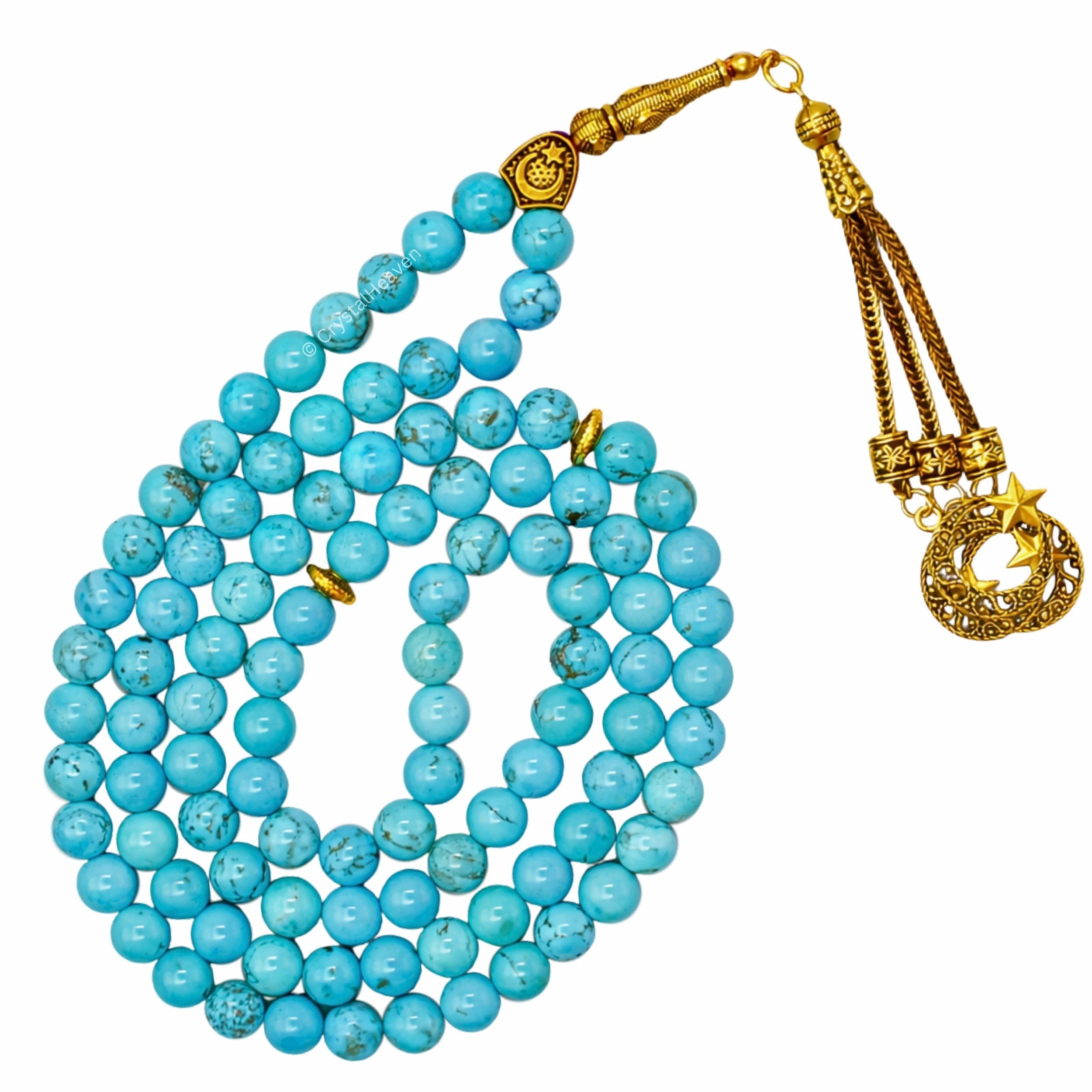 Crystal Heaven Tasbeeh Prayer Beaded Mala (Golden)-picture-11