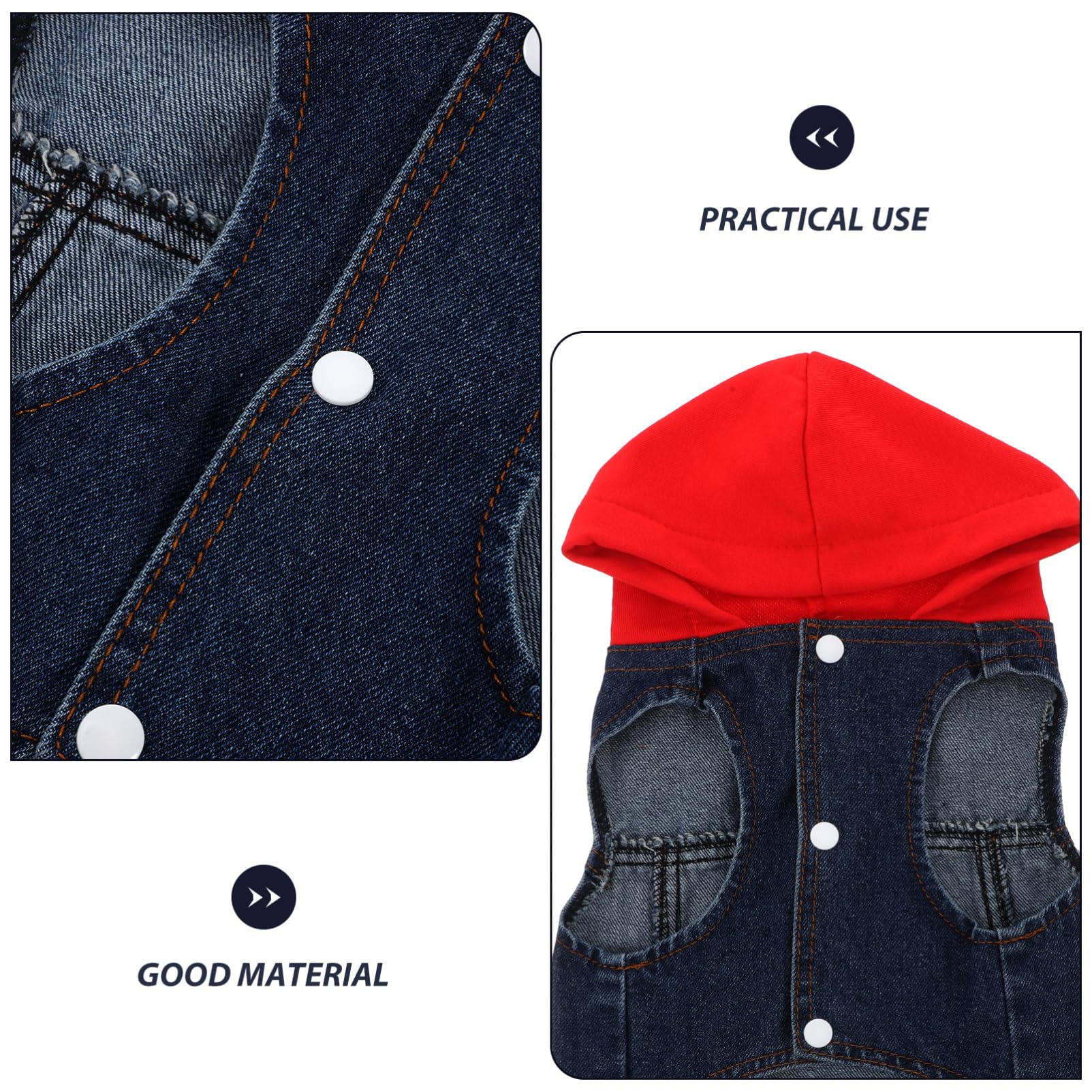Happyyami Gilet per Animali Domestici Cappotto Cane Cappottino Cane Giubotto Cane Abbigliamento per Cani Costume da Mucca Cane Cucciolo Giacca di Jeans Forniture per Animali Domestici Rosso