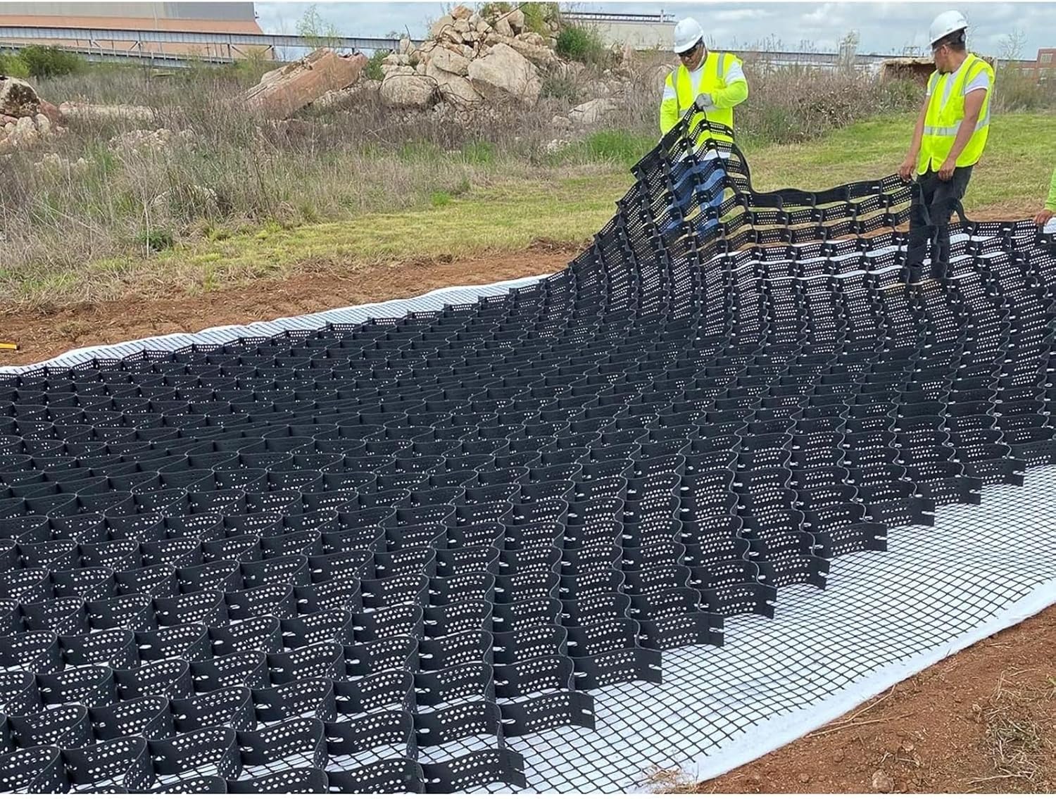 Tylxayoxa Black Polyethylene Gravel Stabilization Grid Honeycomb Stabilizer Grid: Parking, Courtyards, Farms, Multiple Sizes, 2-6In Depth(2"/5Cm Thick,2X5m(2M X 6M (6.5Ft X 20Ft))